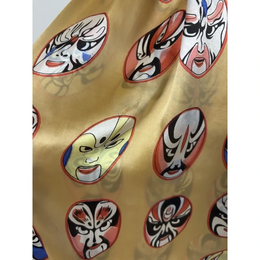 Vintage 100% Silk Print Scarf 11x45